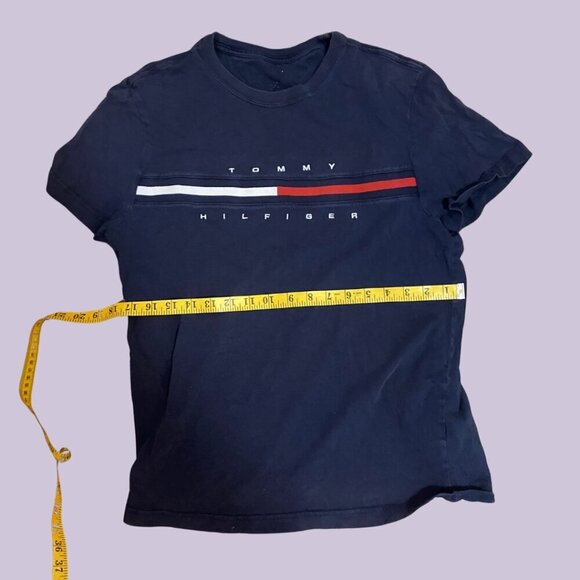 Tommy Hilfiger Navy Logo Graphic Tee | Size Small - Picture 5 of 5